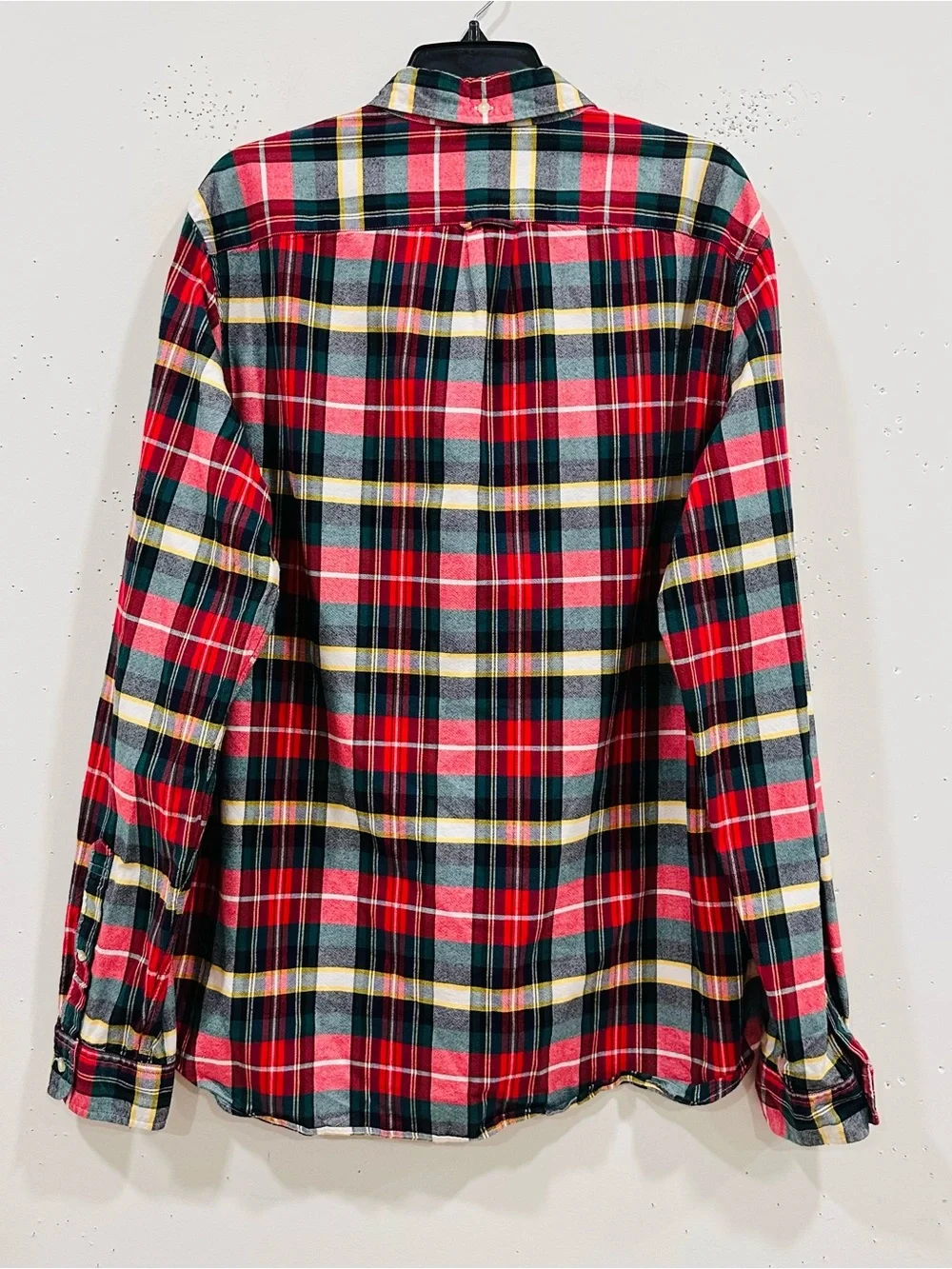 J.Crew Mens Oxford Shirt Size LT Large Tall Plaid Red Green Button Down Holiday